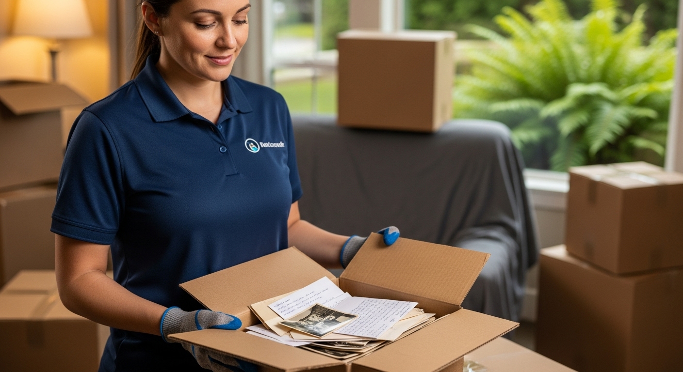 Vancouver estate cleanout service professional showing empathy to a client